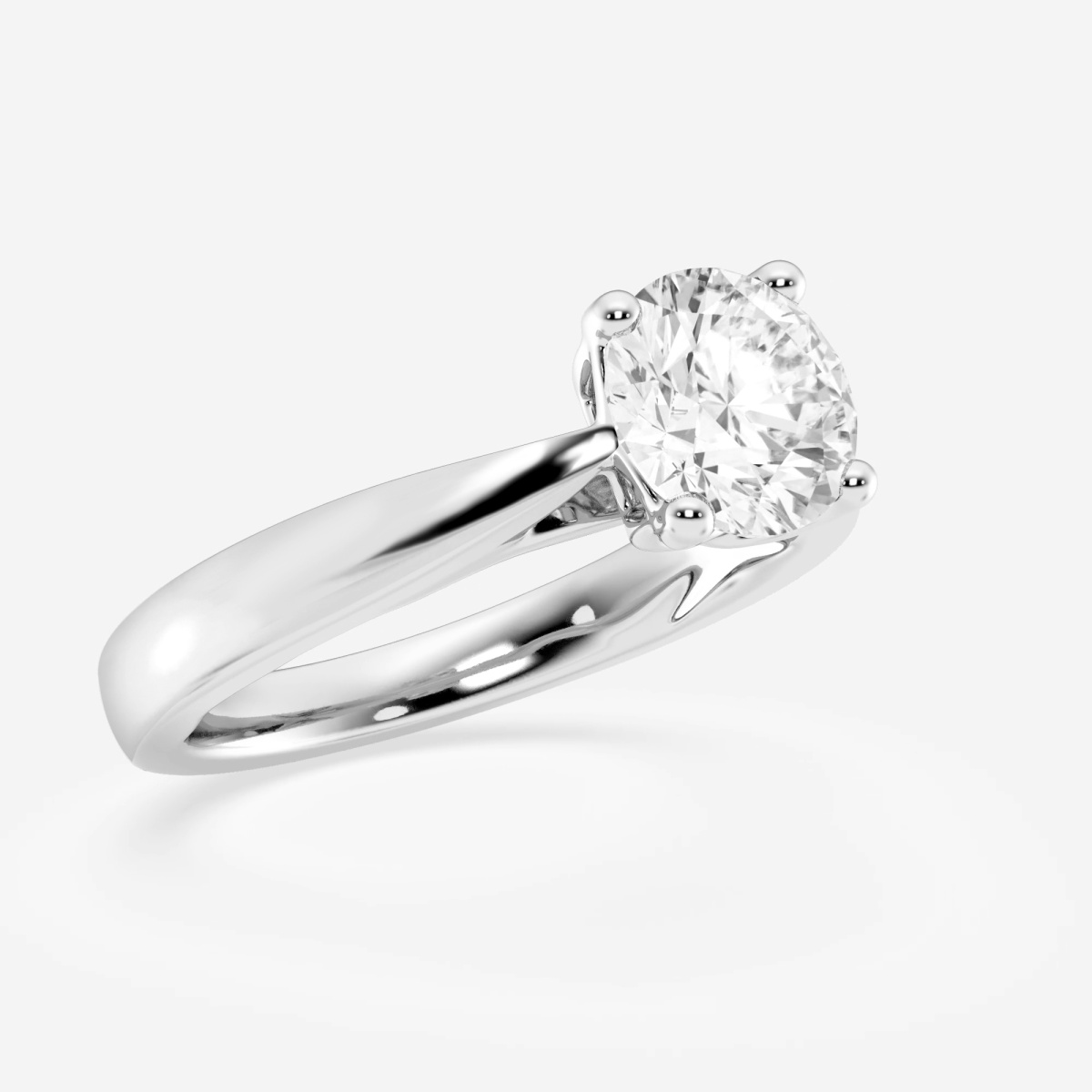 1 1/2 ctw Round Lab Grown Diamond Floral Solitaire Engagement Ring