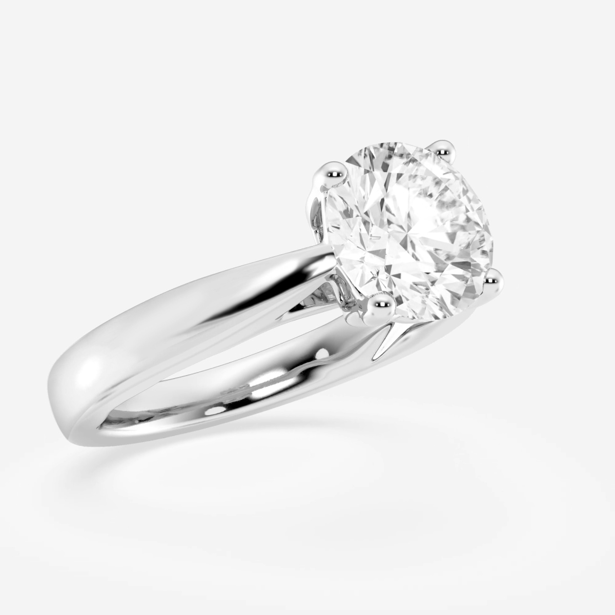 Additional Image 2 for  2 ctw Round Lab Grown Diamond Floral Solitaire Engagement Ring