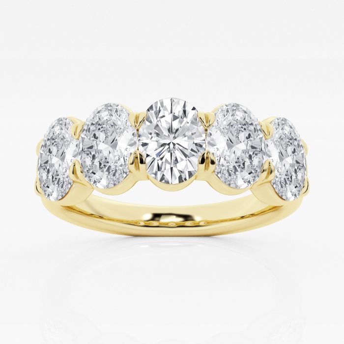 3 ctw Oval Lab Grown Diamond Five-Stone Anniversary Band