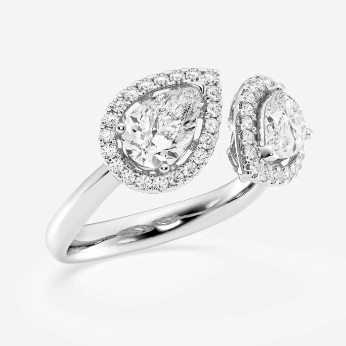 Additional Image 1 for  1 3/4 ctw Pear and Round Lab Grown Diamond Halo Fashion Ring