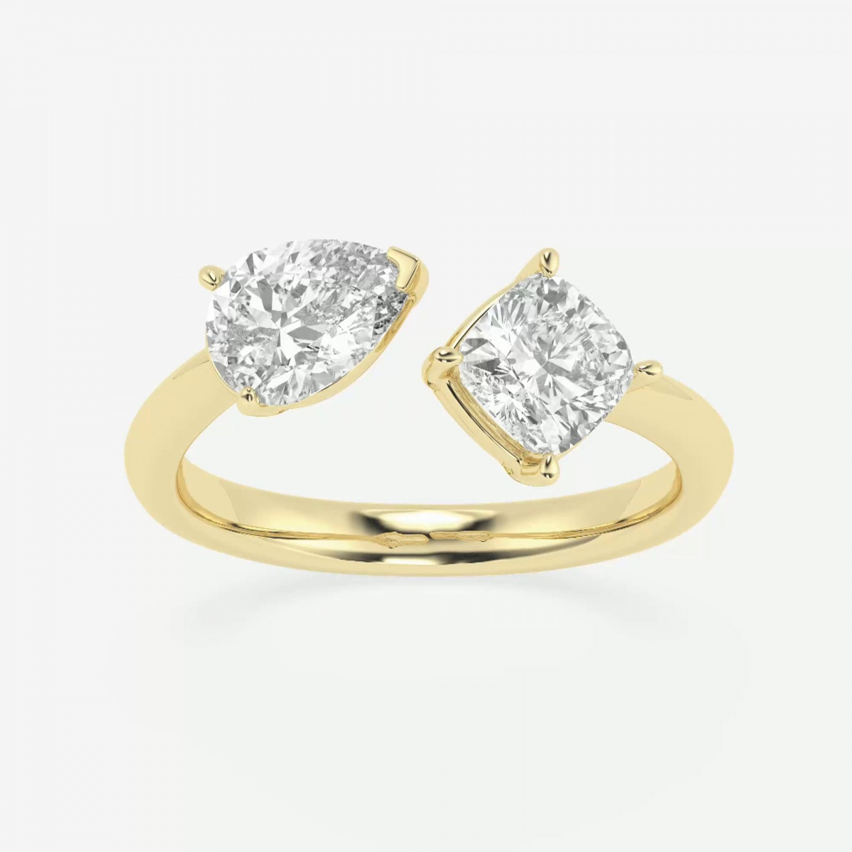 product video for 1 1/2 ctw Pear and Cushion Lab Grown Diamond Two Stone Fashion Ring