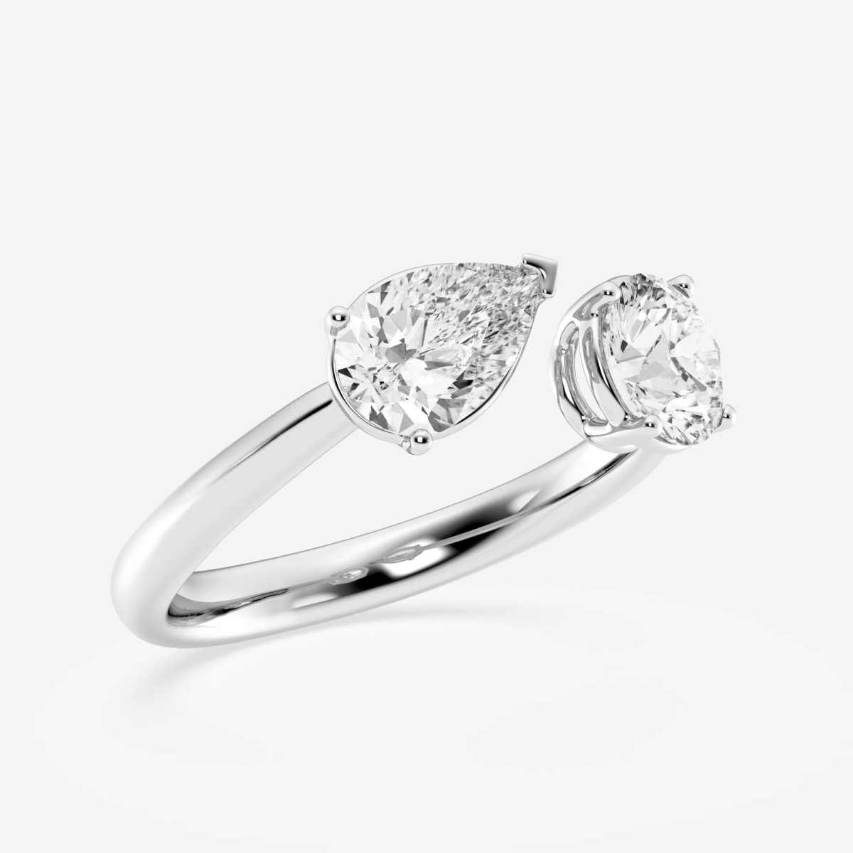 Additional Image 1 for  1 1/2 ctw Pear and Round Lab Grown Diamond Two-Stone Fashion Ring