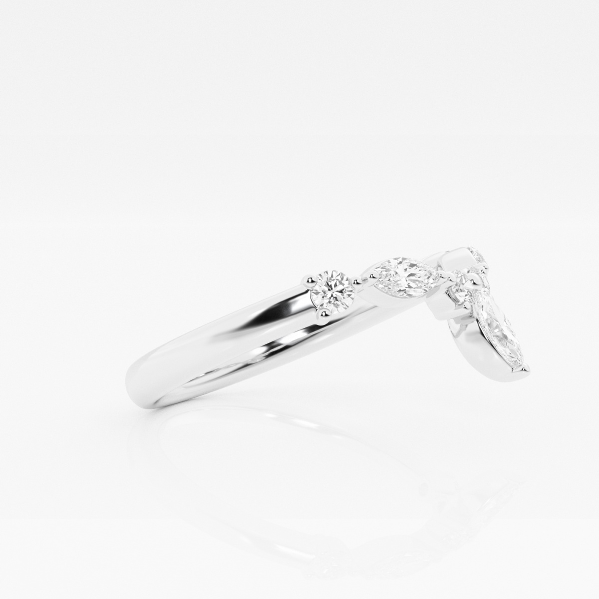 Additional Image 1 for  2/5 ctw Round and Marquise Lab Grown Diamond Chevron Stackable Ring