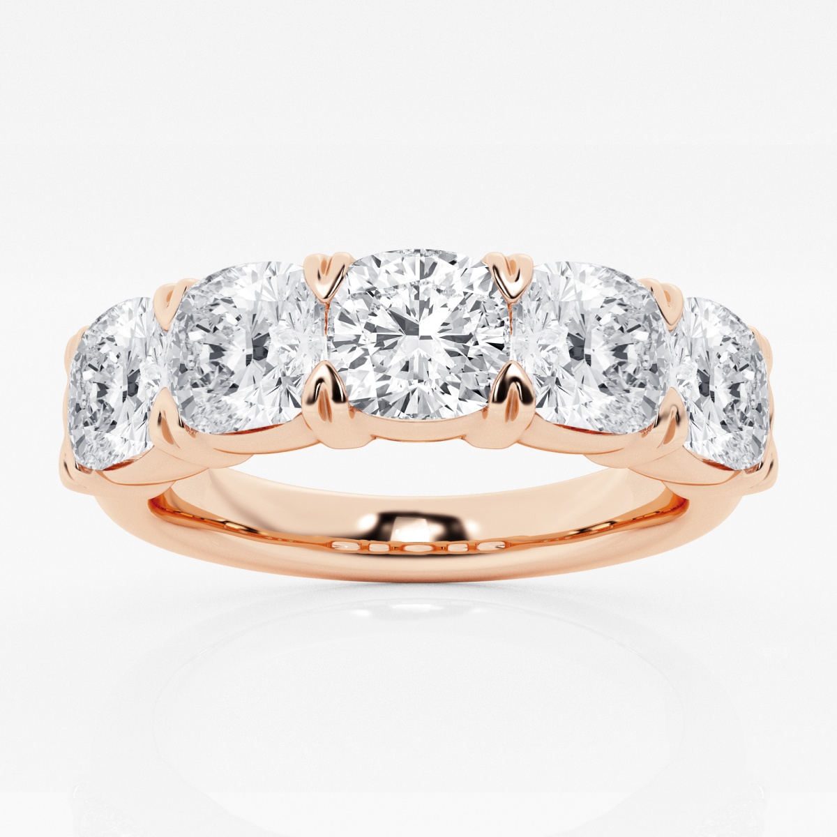 product video for 4 ctw Cushion Lab Grown Diamond Five-Stone Anniversary Band