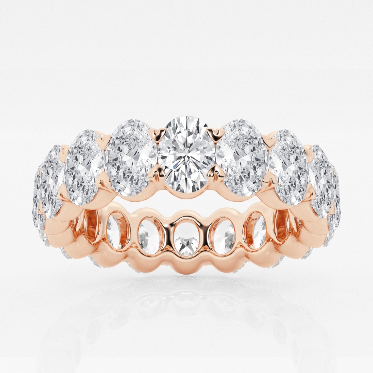2 CTW Marquise and Round Lab Grown Diamond Floating Eternity Band - 3mm Width FG, VS2+ - Size 7.00