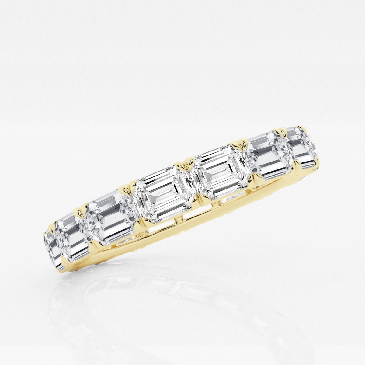Additional Image 1 for  3 ctw East-West Emerald Lab Grown Diamond Eternity Band - 3mm Width