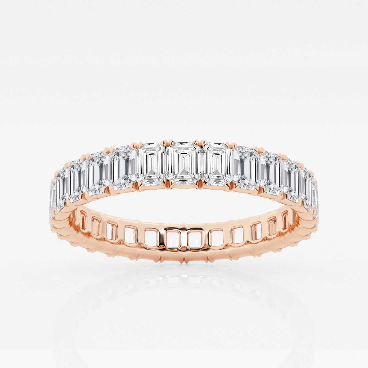 Emerald eternity store band rose gold