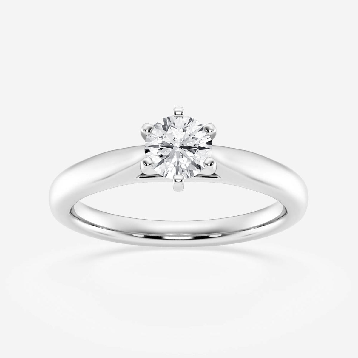 1/2 ctw Round Lab Grown Diamond Cathedral Six Prong Solitaire Engagement Ring