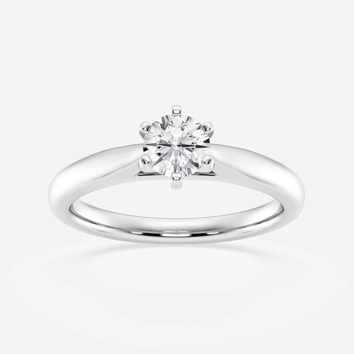 1/2 ctw Round Lab Grown Diamond Cathedral Six Prong Solitaire Engagement Ring