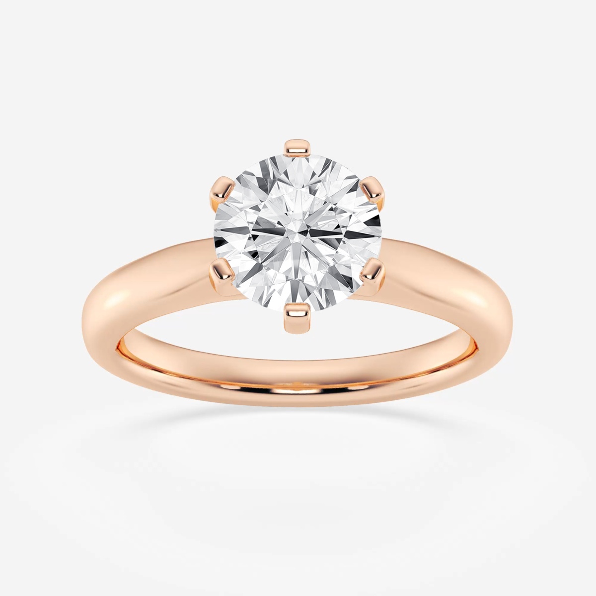 1 1/2 ctw Round Lab Grown Diamond Cathedral Six-Prong Solitaire Engagement Ring