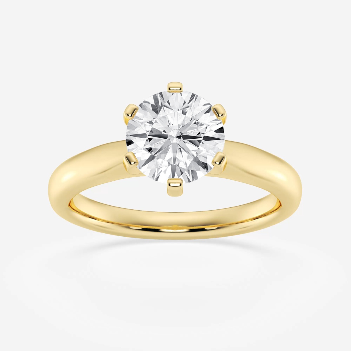 1 1/2 ctw Round Lab Grown Diamond Cathedral Six Prong Solitaire Engagement Ring