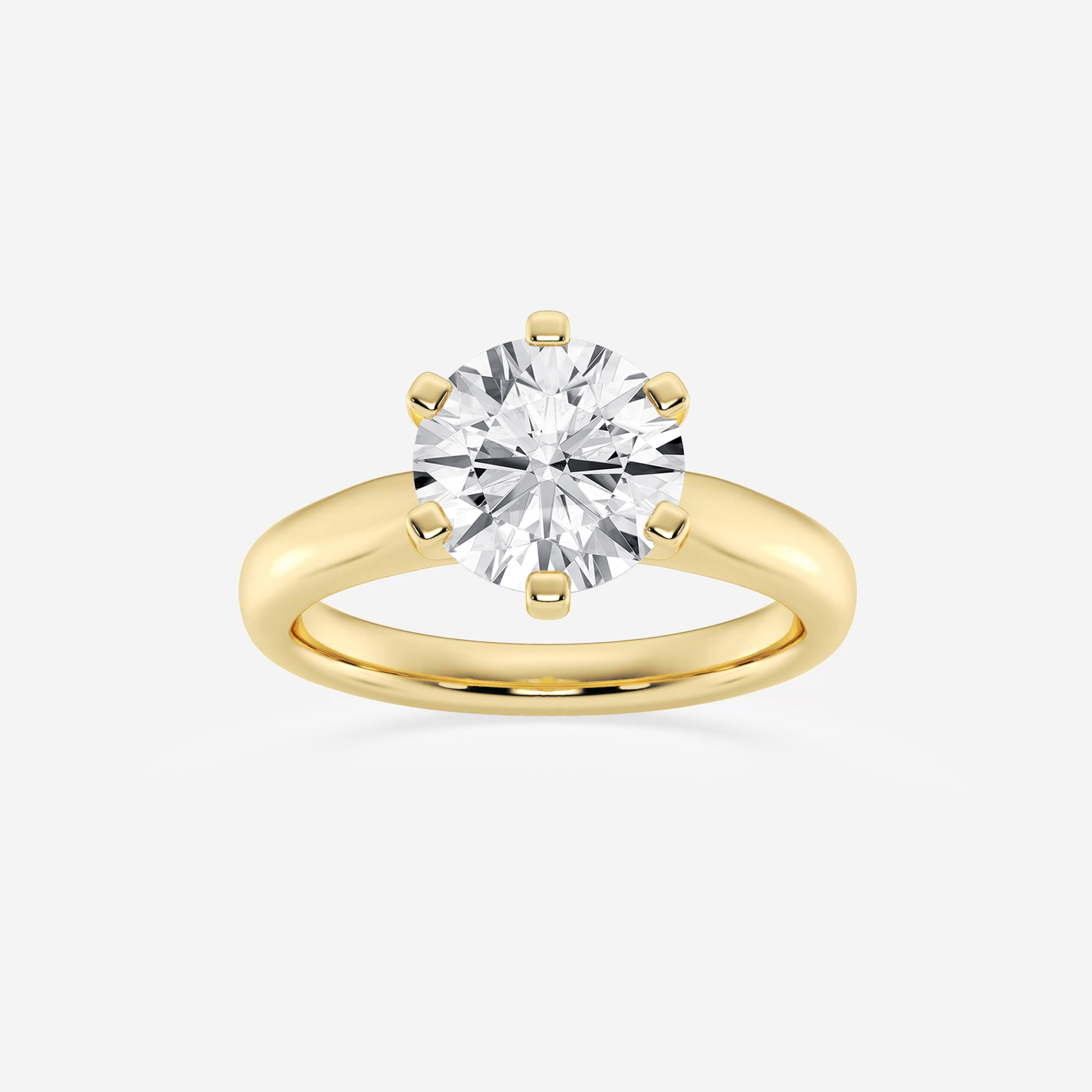 2 ctw Round Lab Grown Diamond Cathedral Six-Prong Solitaire Engagement ...