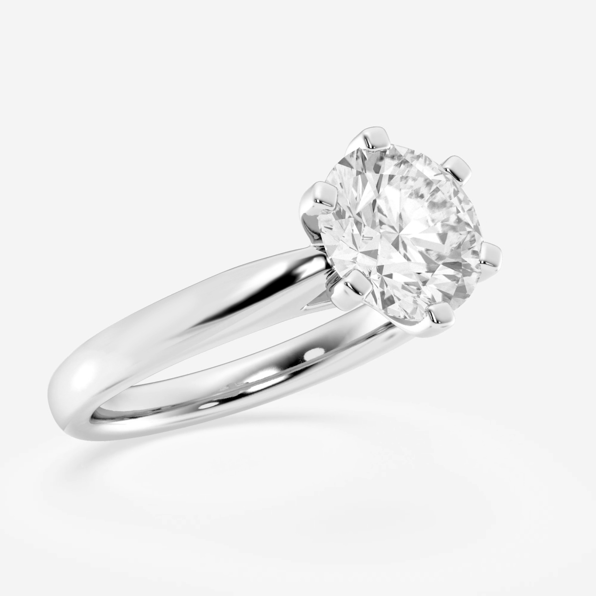 2 ctw Round Lab Grown Diamond Cathedral Six Prong Solitaire Engagement Ring