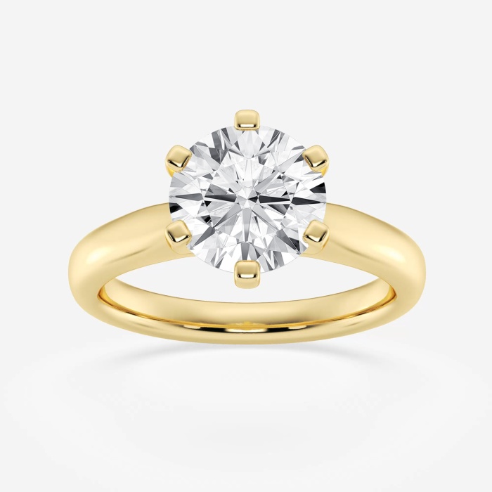 2 ctw Round Lab Grown Diamond Cathedral Six Prong Solitaire Engagement Ring