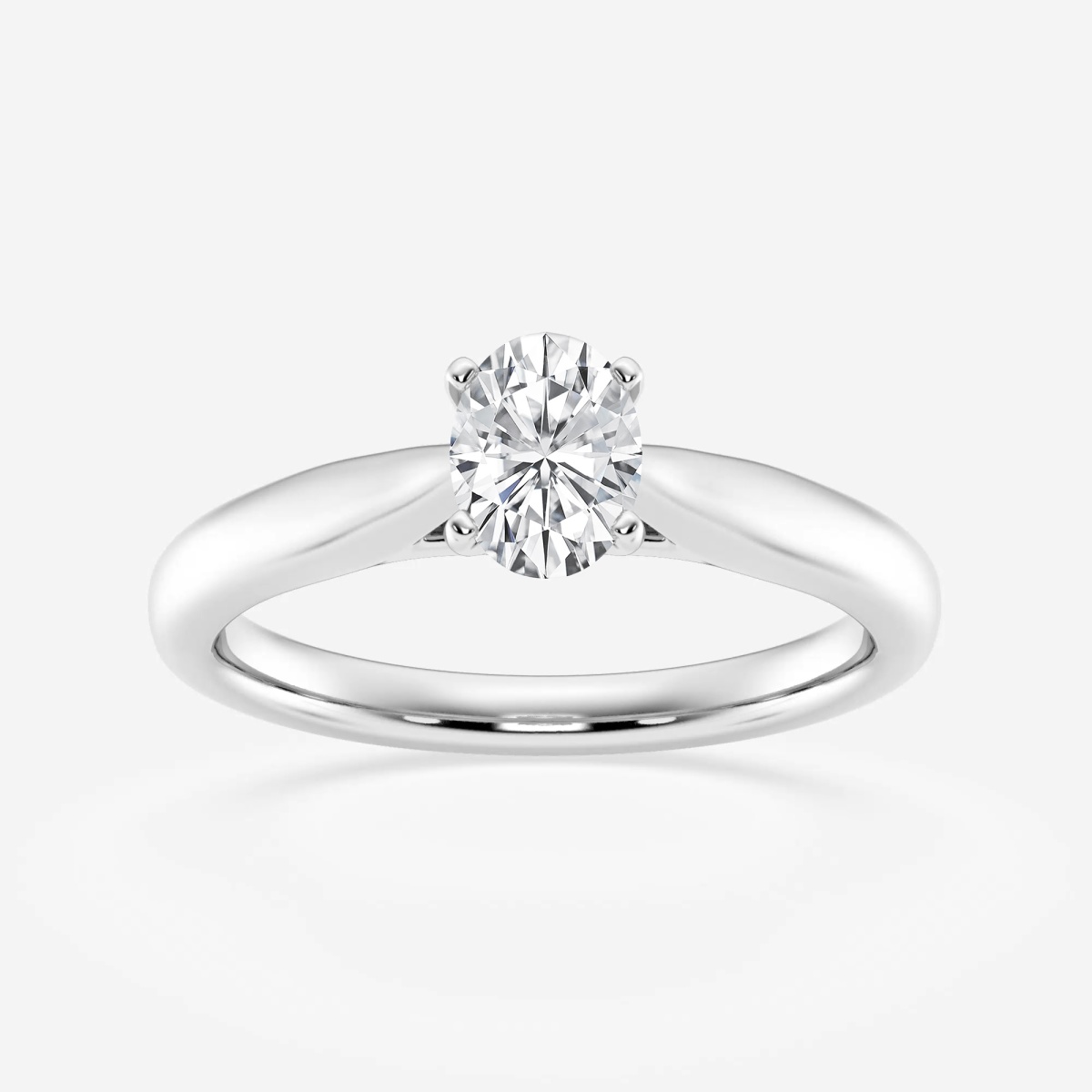 1/2 ctw Oval Lab Grown Diamond Cathedral Solitaire Engagement Ring