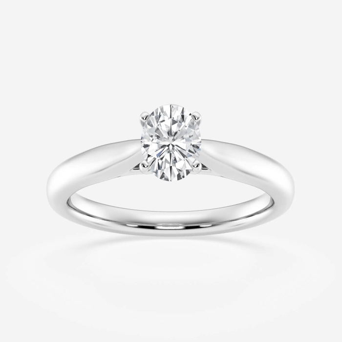 1/2 ctw Oval Lab Grown Diamond Cathedral Solitaire Engagement Ring