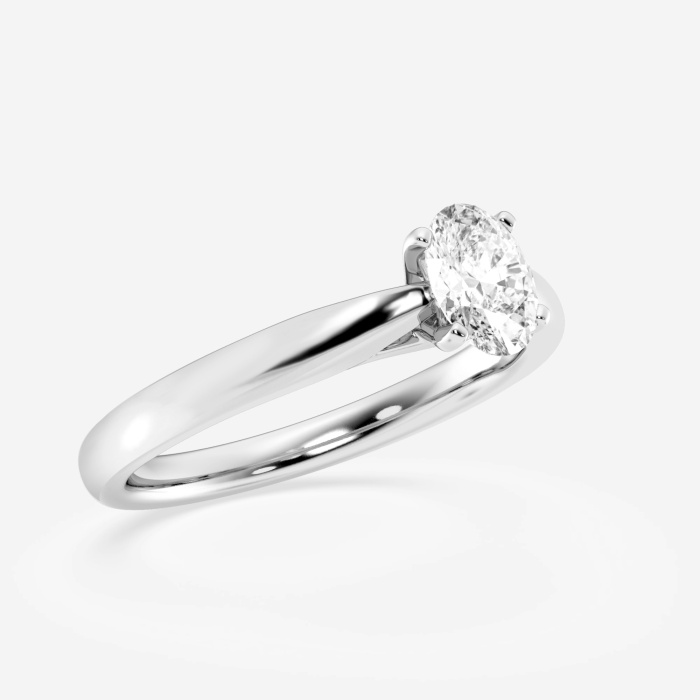 1/2 ctw Oval Lab Grown Diamond Cathedral Solitaire Engagement Ring