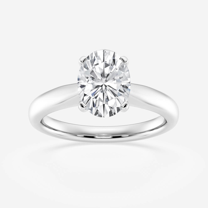 1 1/2 ctw Oval Lab Grown Diamond Cathedral Solitaire Engagement Ring