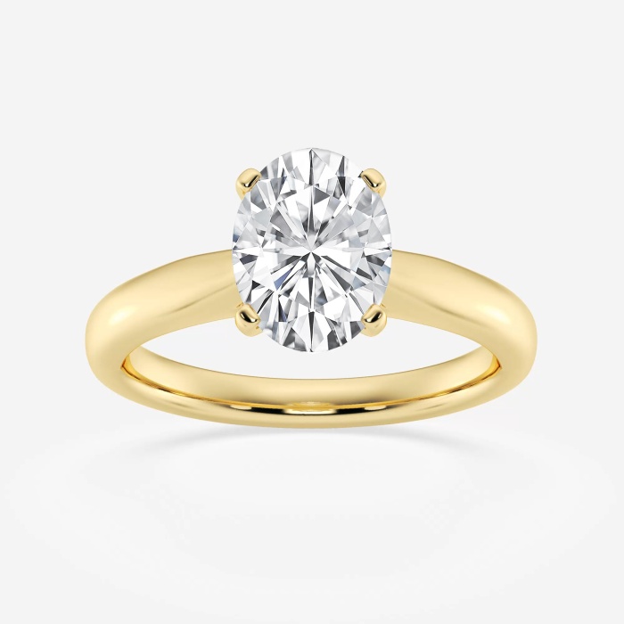 1 1/2 ctw Oval Lab Grown Diamond Cathedral Solitaire Engagement Ring