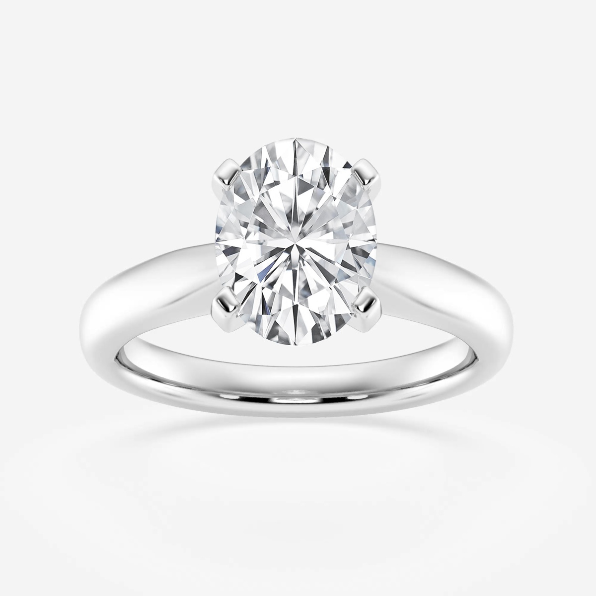 2 ctw Oval Lab Grown Diamond Cathedral Solitaire Engagement Ring