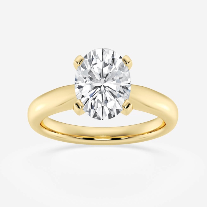 2 ctw Oval Lab Grown Diamond Cathedral Solitaire Engagement Ring
