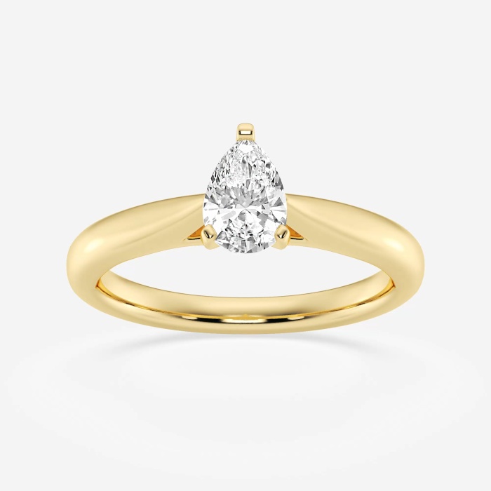 1/2 ctw Pear Lab Grown Diamond Cathedral Solitaire Engagement Ring