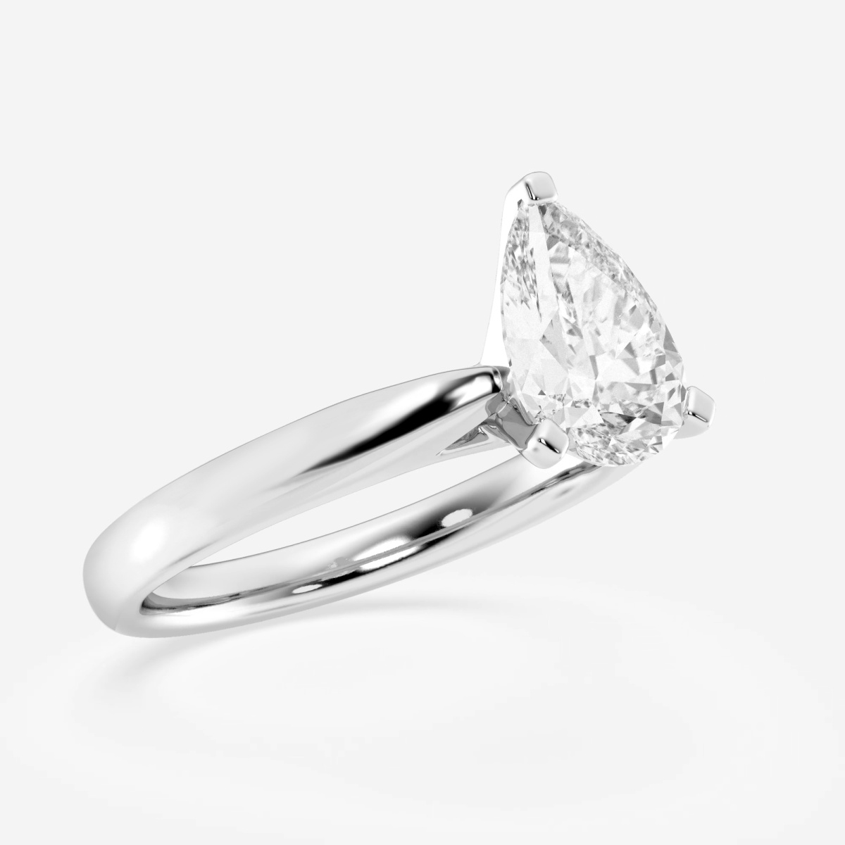 Additional Image 1 for  1 1/2 ctw Pear Lab Grown Diamond Cathedral Solitaire Engagement Ring