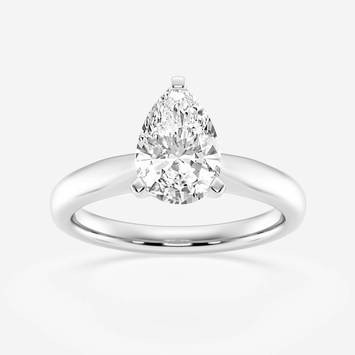 1 1/2 ctw Pear Lab Grown Diamond Cathedral Solitaire Engagement Ring