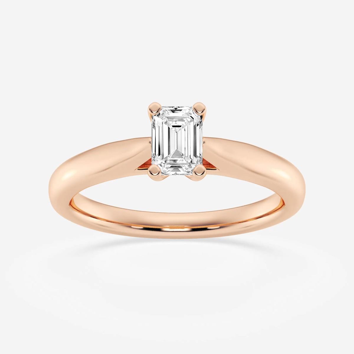 1/2 ctw Emerald Lab Grown Diamond Cathedral Solitaire Engagement Ring