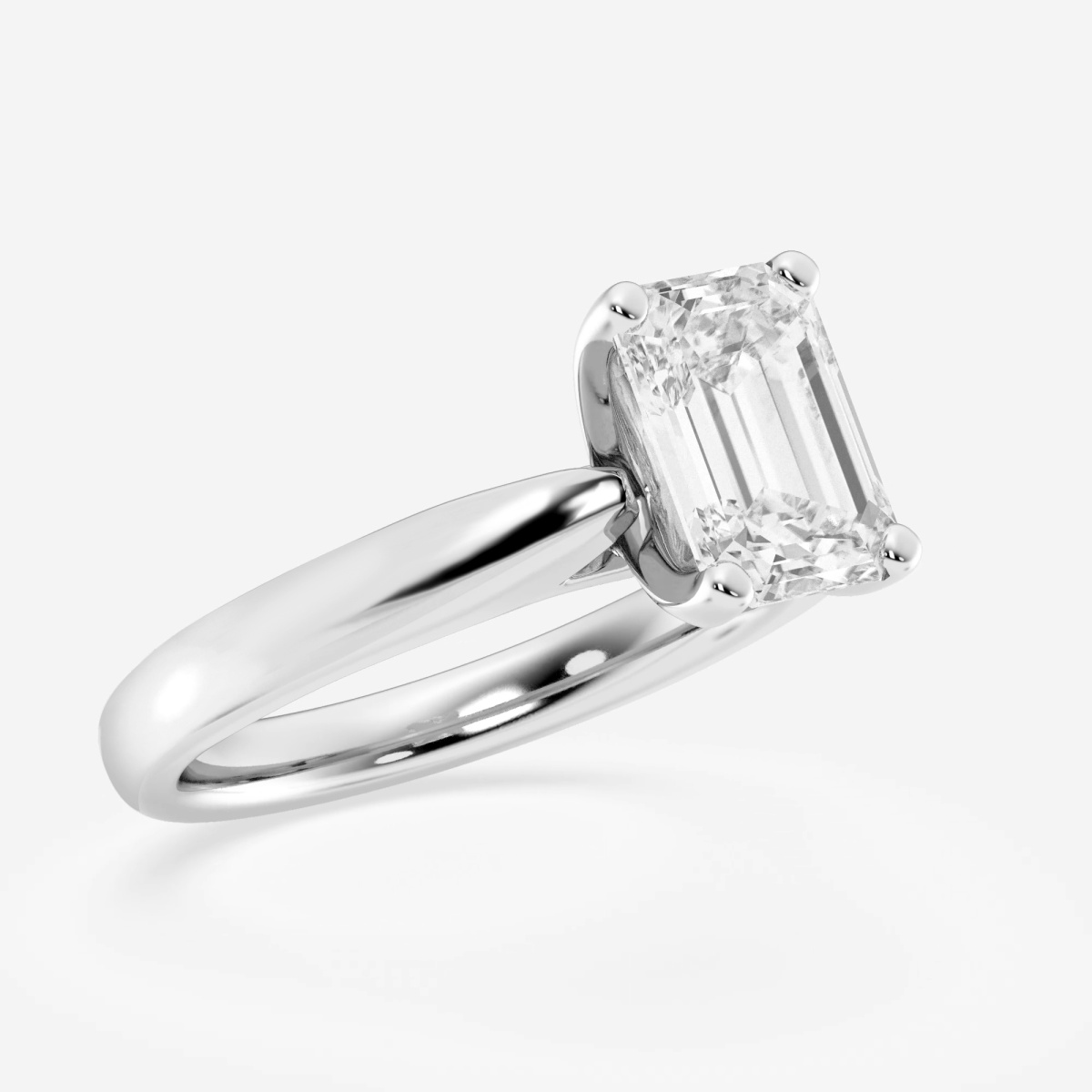 Additional Image 1 for  2 ctw Emerald Lab Grown Diamond Cathedral Solitaire Engagement Ring