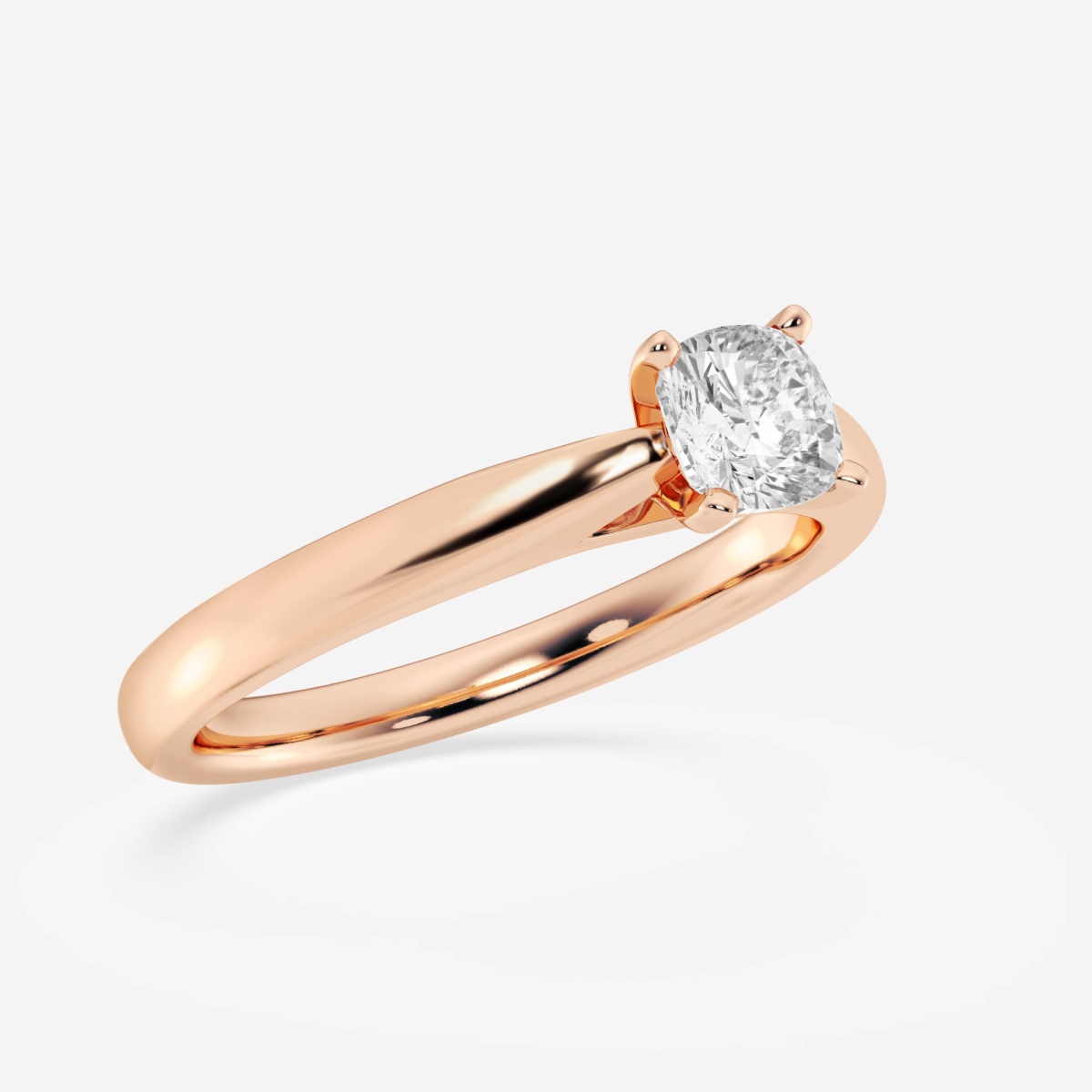 1/2 ctw Cushion Lab Grown Diamond Cathedral Solitaire Engagement Ring