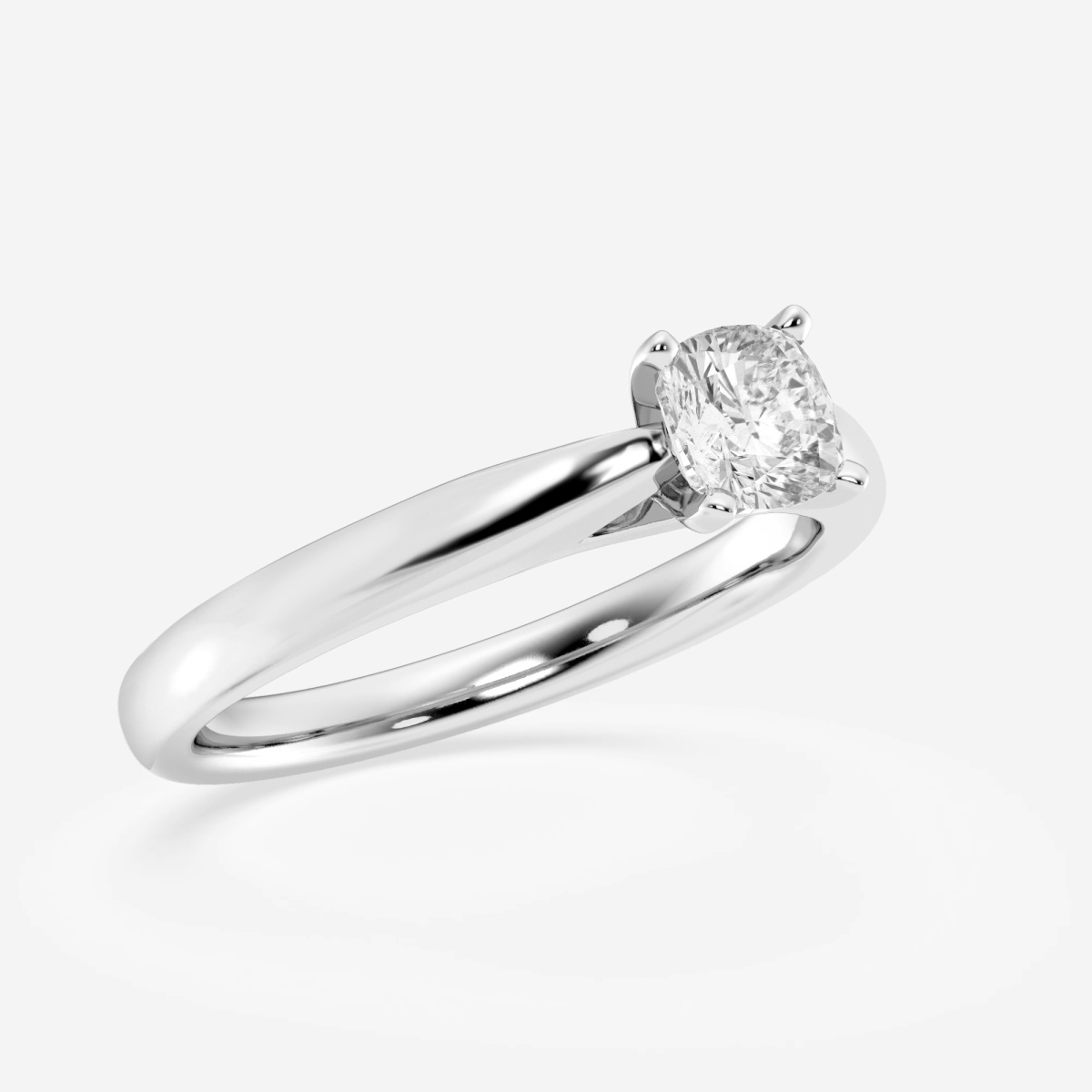 1/2 ctw Cushion Lab Grown Diamond Cathedral Solitaire Engagement Ring