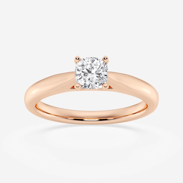 1/2 ctw Cushion Lab Grown Diamond Cathedral Solitaire Engagement Ring