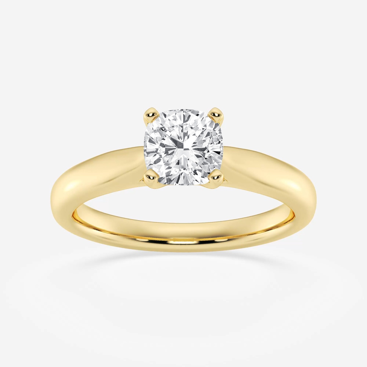 1 ctw Cushion Lab Grown Diamond Cathedral Solitaire Engagement Ring