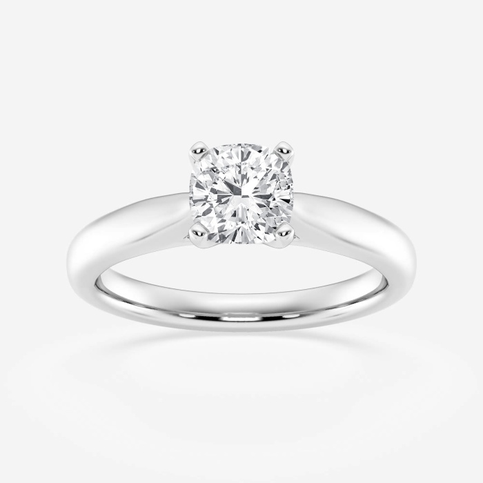 1 ctw Cushion Lab Grown Diamond Cathedral Solitaire Engagement Ring