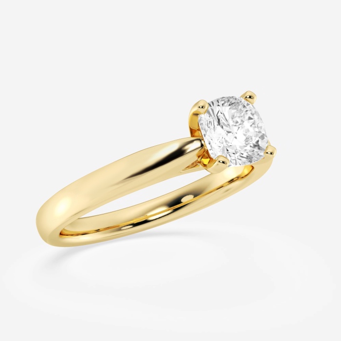Additional Image 1 for  1 ctw Cushion Lab Grown Diamond Cathedral Solitaire Engagement Ring