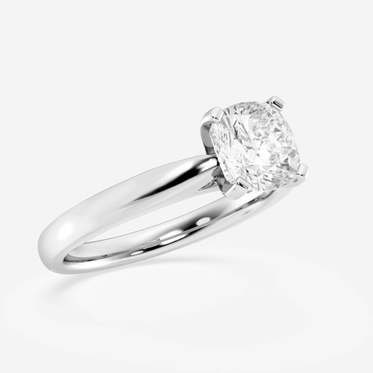 1 1/2 ctw Cushion Lab Grown Diamond Cathedral Solitaire Engagement Ring