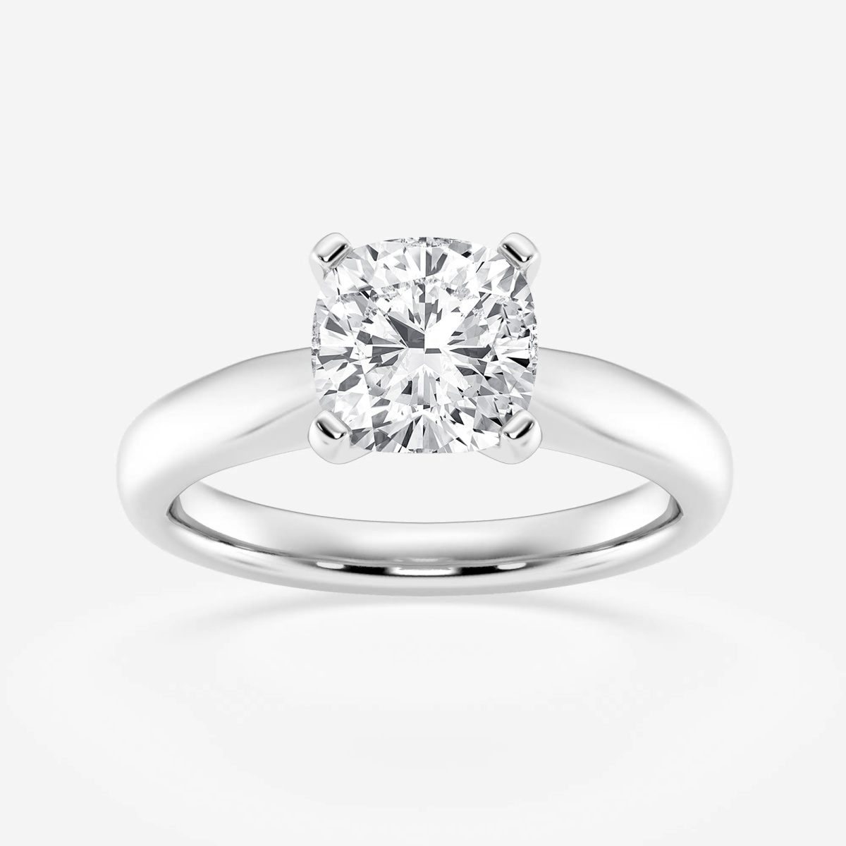 2 ctw Cushion Lab Grown Diamond Cathedral Solitaire Engagement Ring