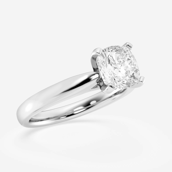 2 ctw Cushion Lab Grown Diamond Cathedral Solitaire Engagement Ring