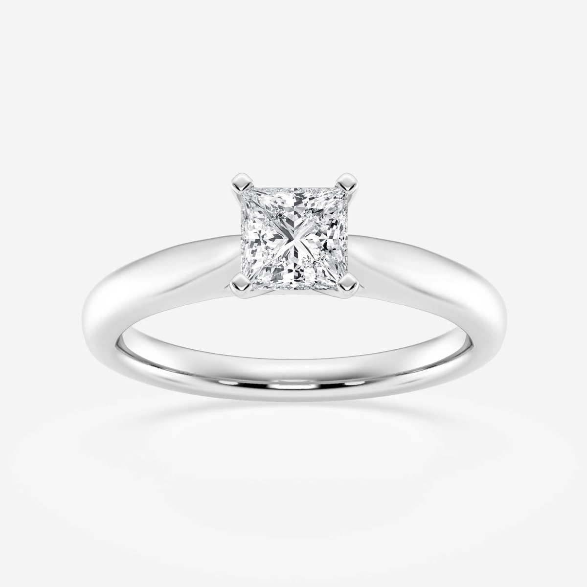 1/2 ctw Princess Lab Grown Diamond Cathedral Solitaire Engagement Ring