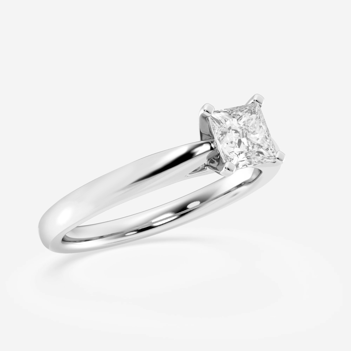 1/2 ctw Princess Lab Grown Diamond Cathedral Solitaire Engagement Ring