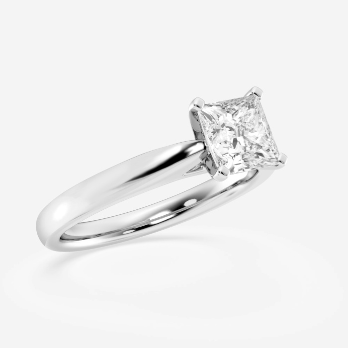1 ctw Princess Lab Grown Diamond Cathedral Solitaire Engagement Ring