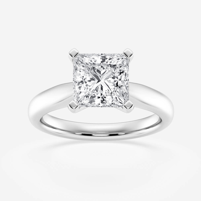 2 ctw Princess Lab Grown Diamond Cathedral Solitaire Engagement Ring