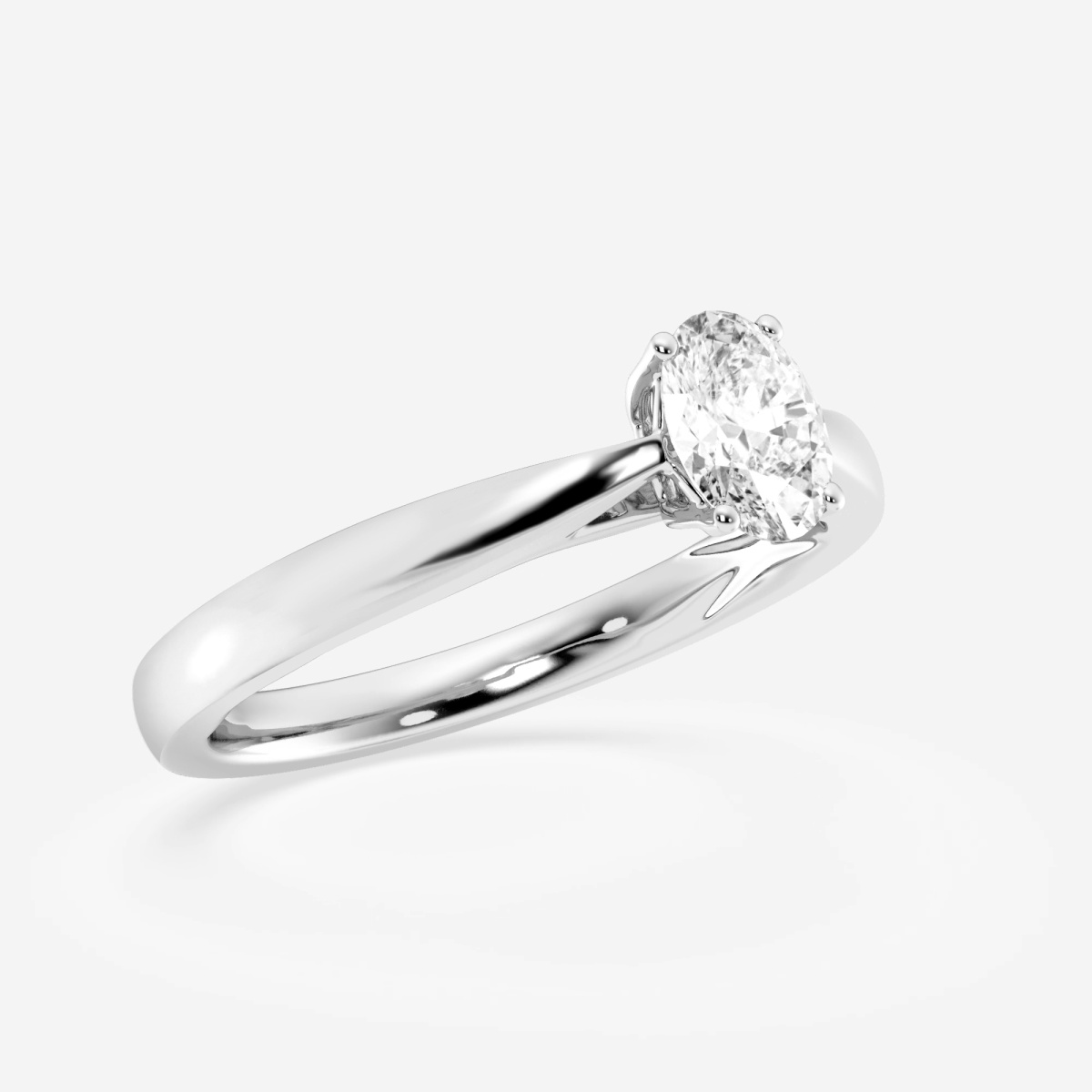Additional Image 2 for  1/2 ctw Oval Lab Grown Diamond Floral Solitaire Engagement Ring