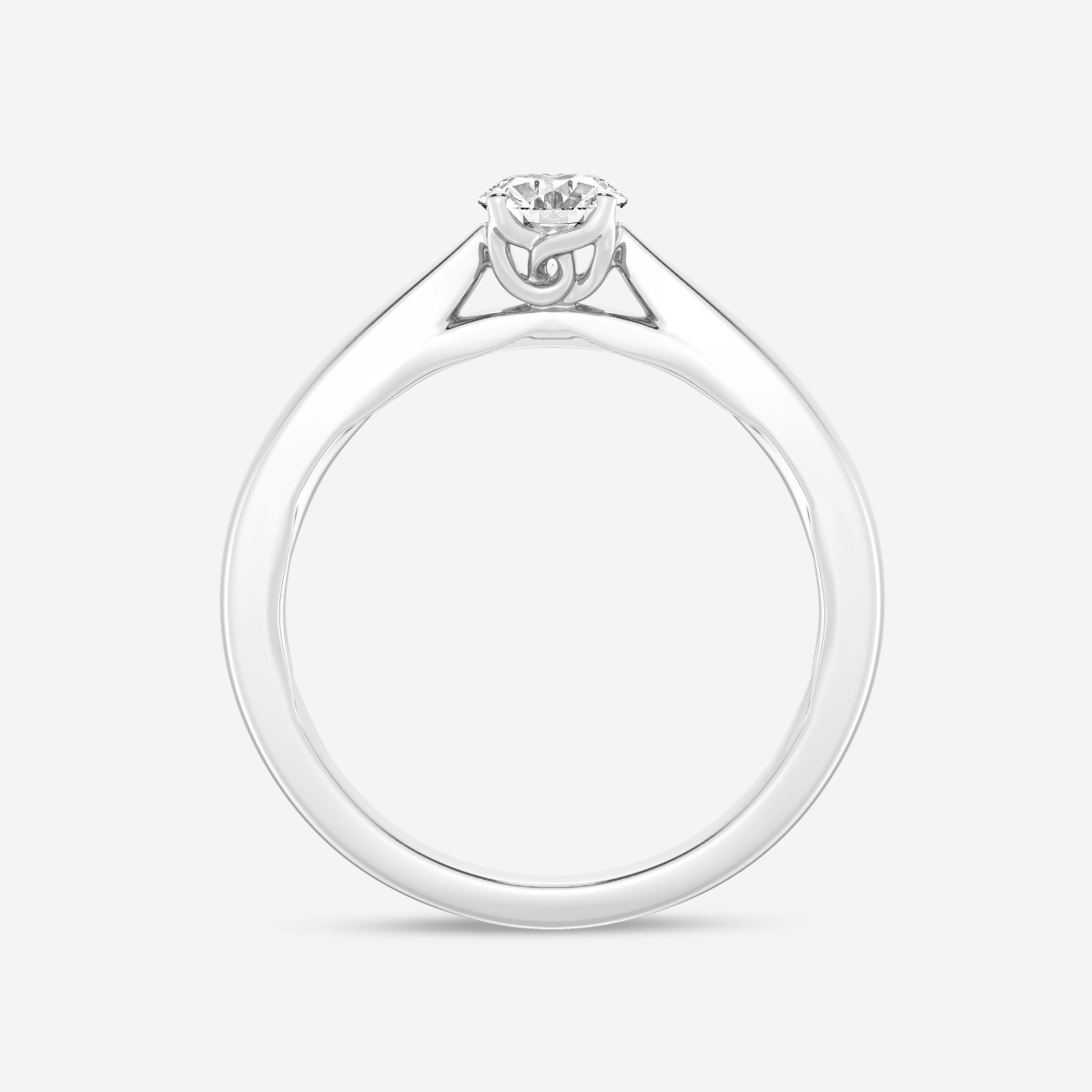 1/2 ctw Oval Lab Grown Diamond Floral Solitaire Engagement Ring