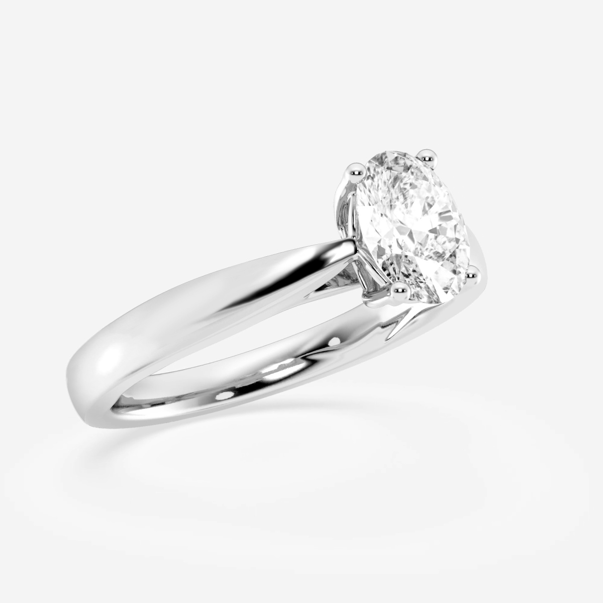 Additional Image 2 for  1 ctw Oval Lab Grown Diamond Floral Solitaire Engagement Ring