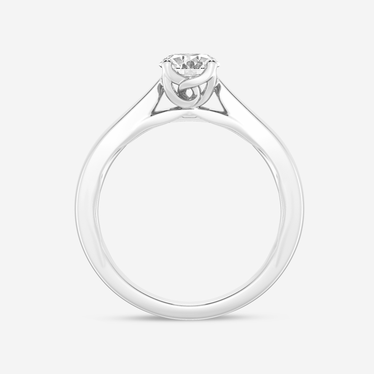 1 ctw Oval Lab Grown Diamond Floral Solitaire Engagement Ring