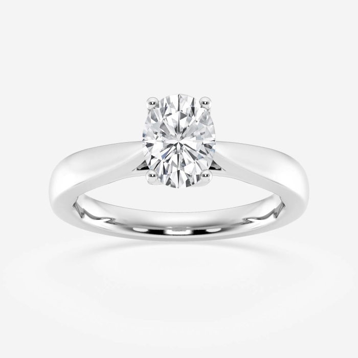 1 ctw Oval Lab Grown Diamond Floral Solitaire Engagement Ring