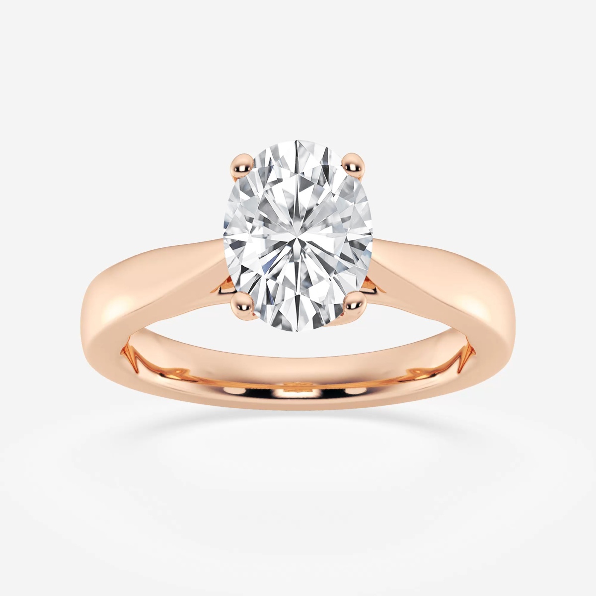 1 1/2 ctw Oval Lab Grown Diamond Floral Solitaire Engagement Ring