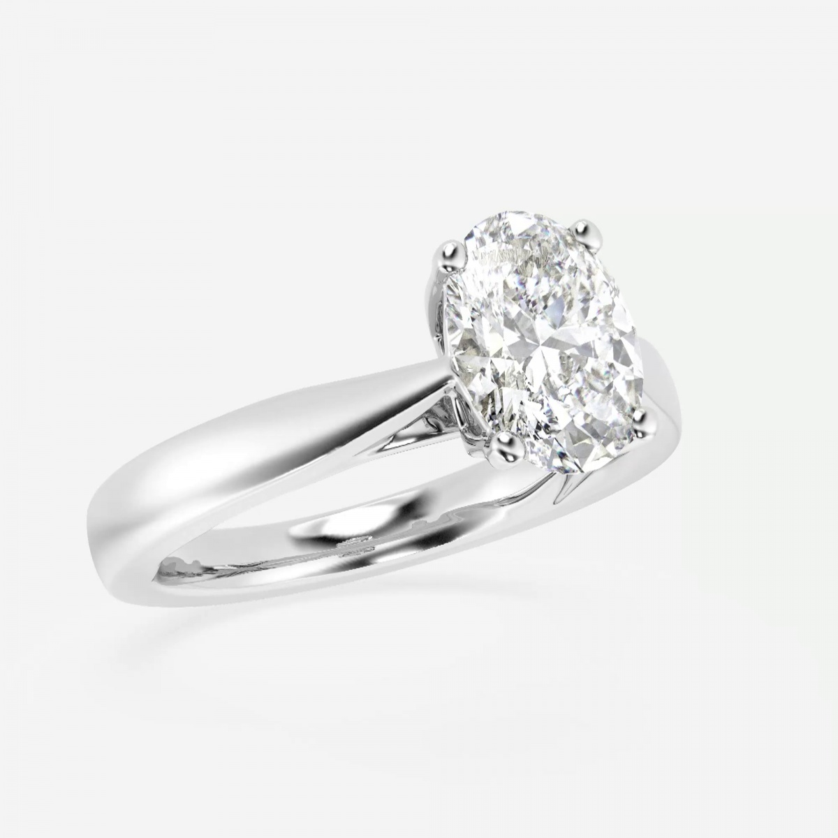 Additional Image 2 for  1 1/2 ctw Oval Lab Grown Diamond Floral Solitaire Engagement Ring
